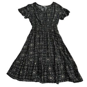 Croft and Barrow Western Ruffle Hem Midi Dress